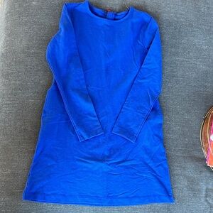 Girls Primary Royal Blue Cotton Blend Dress w/pockets